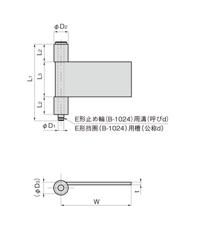 3管型加工合页